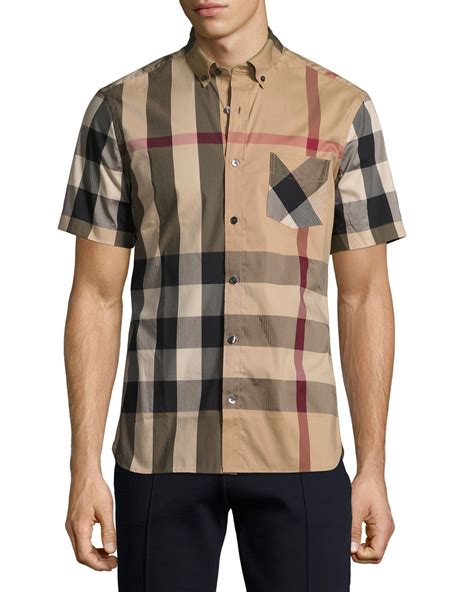 burberry dress shirt mens short sleeve|burberry men's shirts 3x.